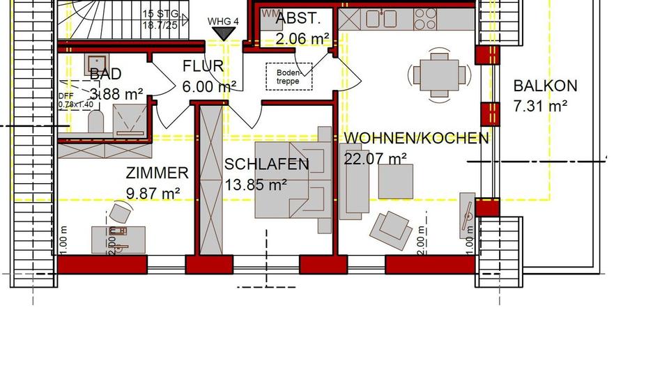 Dachgeschoßwohnung Scheeßel - 3 Zimmer, 65 m&sup2;, 943&euro; | Angebot:25930749
