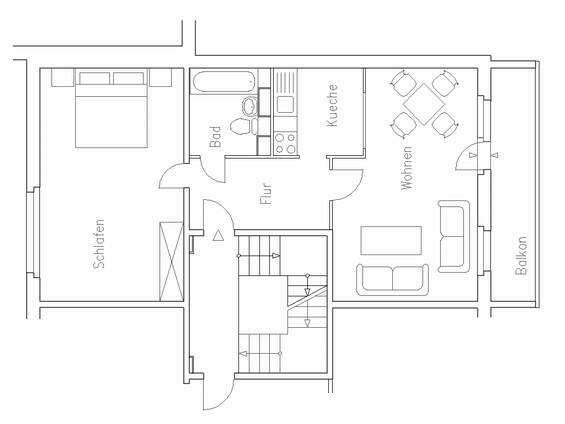 Etagenwohnung Eberswalde Brandenburgisches Viertel - 2 Zimmer, 59 m&sup2;, 405&euro; | Angebot:26695914