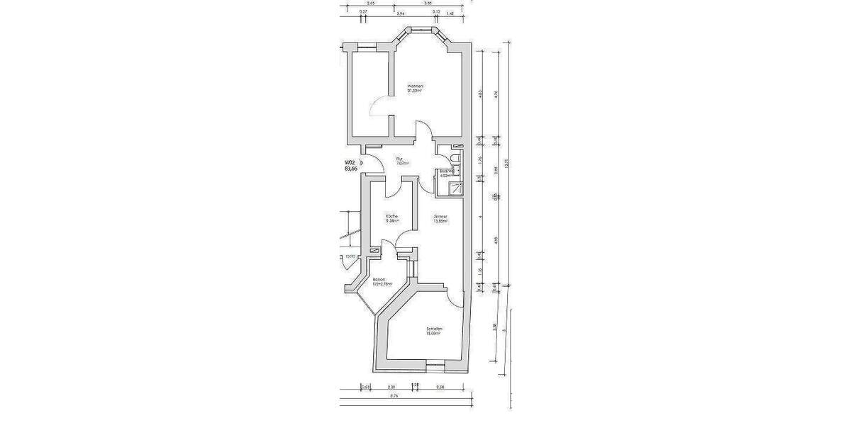 Etagenwohnung Chemnitz Sonnenberg - 3 Zimmer, 83 m&sup2;, 500&euro; | Angebot:26843669