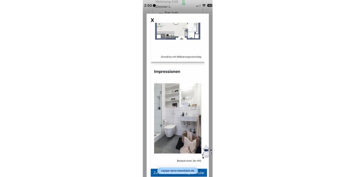 Wohnen auf Zeit Mannheim Käfertal - 28 Zimmer, 22 m&sup2;, 550&euro; | Angebot:26055841