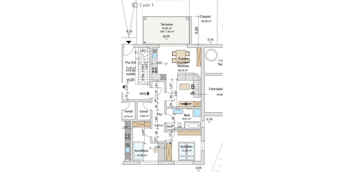 Erdgeschoßwohnung Reischach - 4 Zimmer, 80 m&sup2;, 1.000&euro; | Angebot:25722536