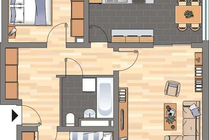 Wohnung Bellheim - 3 Zimmer, 75 m&sup2;, 699&euro; | Angebot:27286408