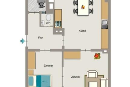 Hier ist Platz zum Wohnen zimmer