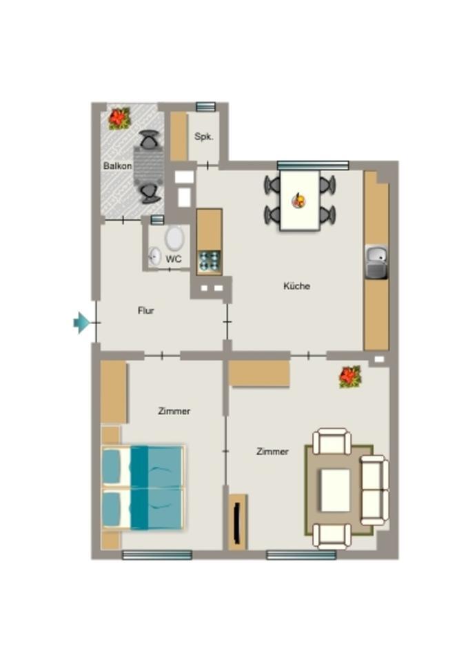 Hier ist Platz zum Wohnen zimmer