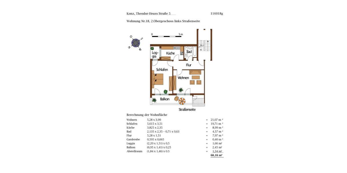 Etagenwohnung Konz - 2 Zimmer, 68 m&sup2;, 515&euro; | Angebot:25744270