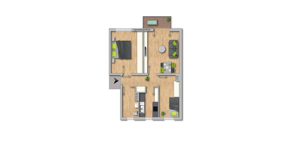 Etagenwohnung Eisenach - 3 Zimmer, 60 m&sup2;, 499&euro; | Angebot:26119573