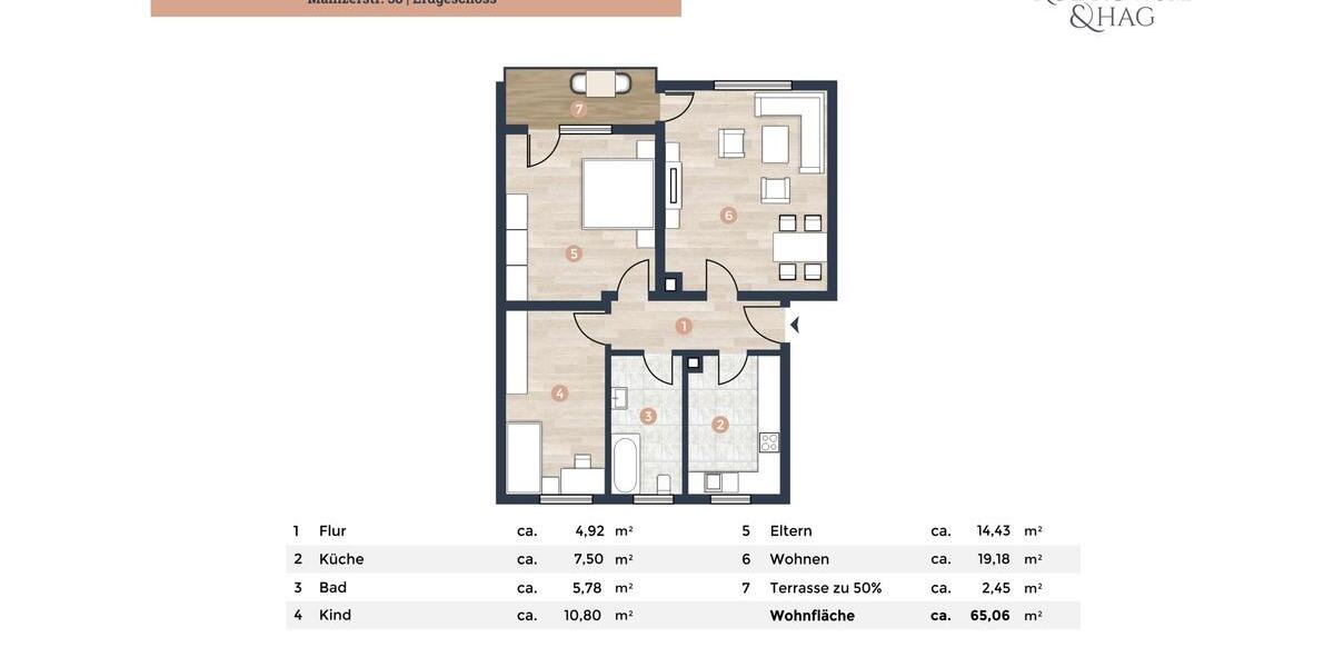 Etagenwohnung Daun - 3 Zimmer, 65 m&sup2;, 520&euro; | Angebot:25750801