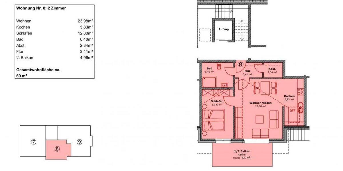 Etagenwohnung Stühlingen - 2 Zimmer, 60 m&sup2;, 730&euro; | Angebot:26093651