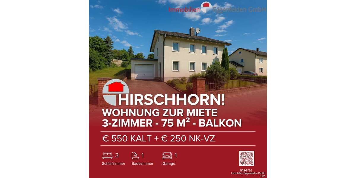 Etagenwohnung Wurmannsquick / Hirschhorn Hirschhorn - 3 Zimmer, 75 m&sup2;, 500&euro; | Angebot:26189600