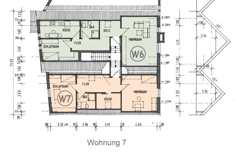 Dachgeschoßwohnung Herford - 2 Zimmer, 50 m&sup2;, 390&euro; | Angebot:26285174