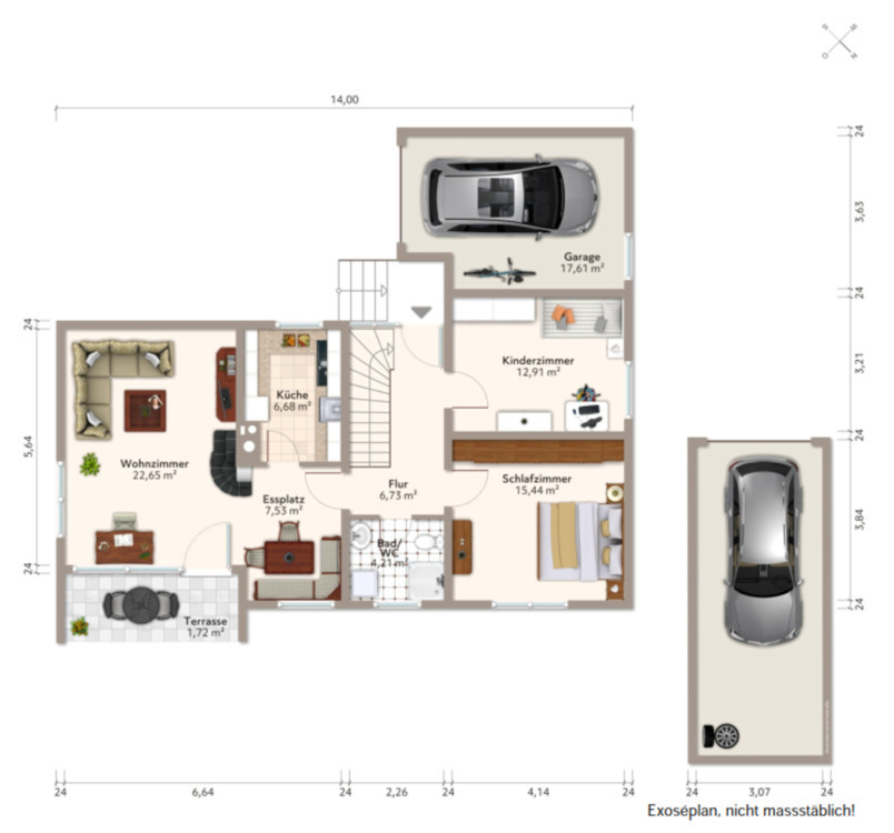 Einfamilienhaus mit Terrasse, Garten und Garage zu vermieten! zimmer