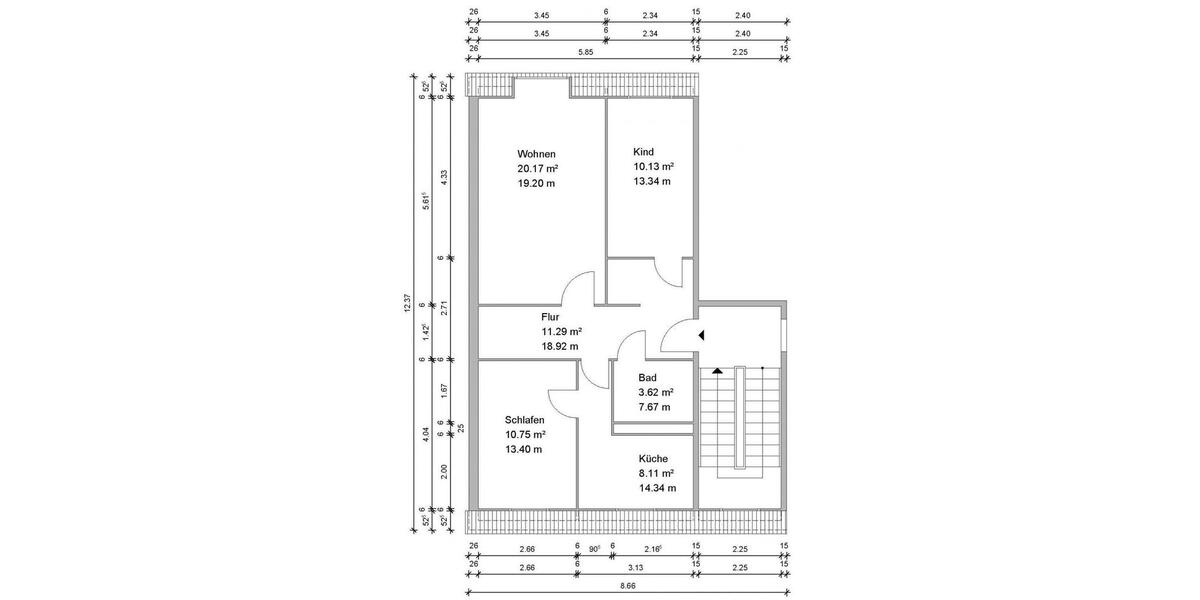 Etagenwohnung Oschersleben (Bode) - 3 Zimmer, 60 m&sup2;, 373&euro; | Angebot:26556583