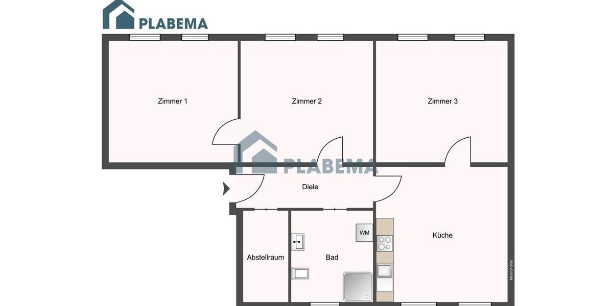 Etagenwohnung Schwerin - 3 Zimmer, 89 m&sup2;, 1.181&euro; | Angebot:26648306