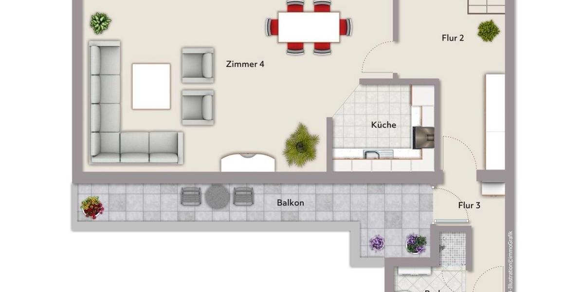 Etagenwohnung Philippsburg - 4 Zimmer, 125 m&sup2;, 1.250&euro; | Angebot:26429167