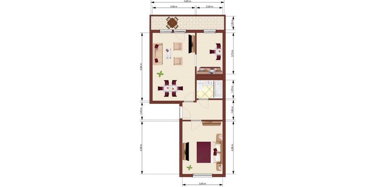 Etagenwohnung Löbau - 2 Zimmer, 55 m&sup2;, 328&euro; | Angebot:23846062
