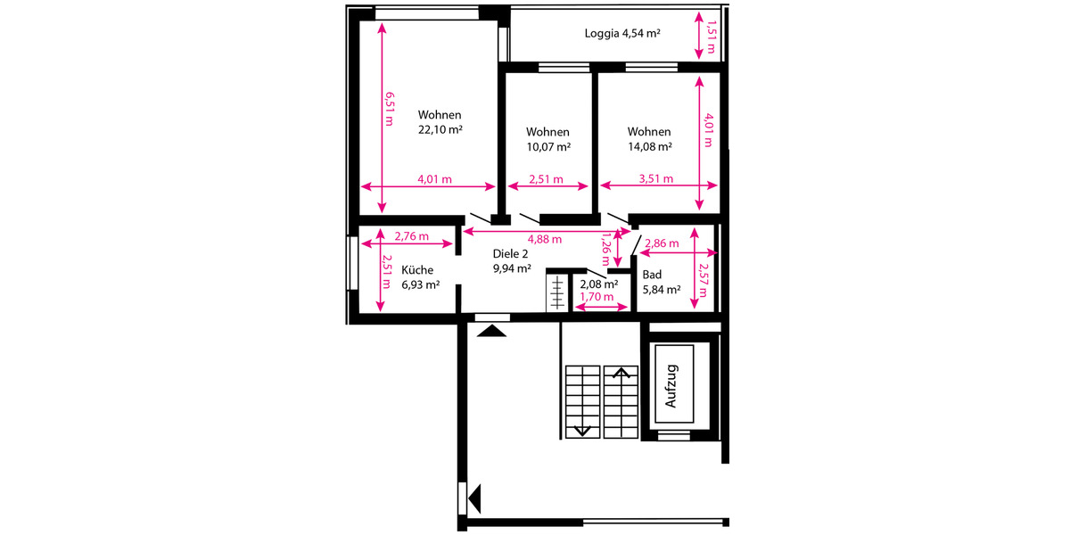 Etagenwohnung Bremen Blumenthal - 3 Zimmer, 73 m&sup2;, 550&euro; | Angebot:25149645