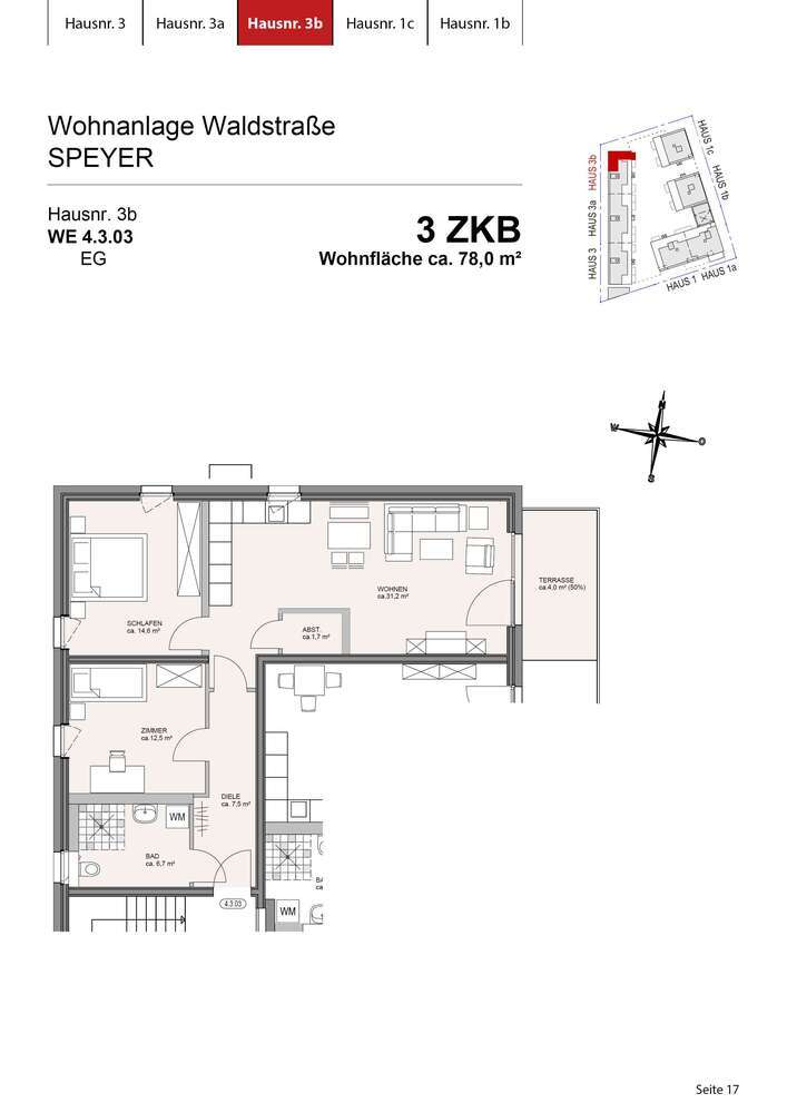 Wohnung zum Mieten in Speyer 530,54 € 78 m²