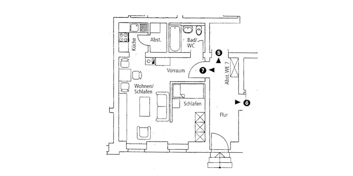 Etagenwohnung Glauchau - 1 Zimmer, 36 m&sup2;, 250&euro; | Angebot:26207412