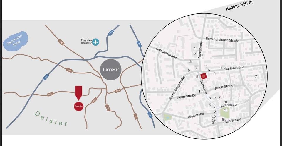 Etagenwohnung Gehrden - 2 Zimmer, 64 m&sup2;, 1.200&euro; | Angebot:24360489