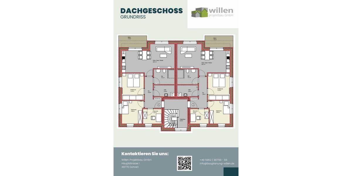 Dachgeschoßwohnung Nortrup - 3 Zimmer, 81 m&sup2;, 850&euro; | Angebot:26097888