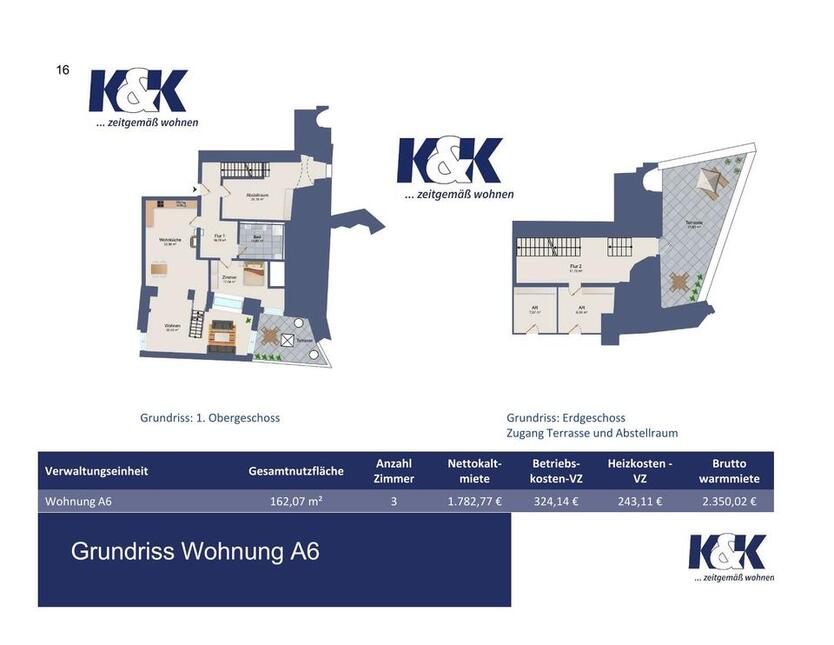 A6 Wohnung mit Terrasse im Mühlengebäude in Halle zu vermieten
