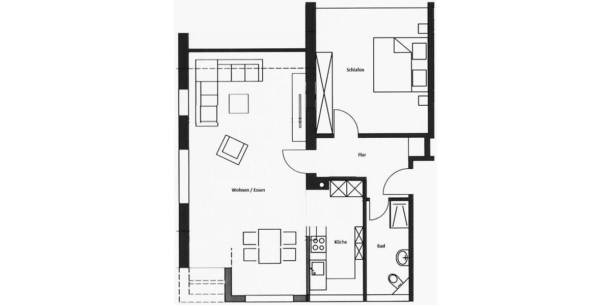 Dachgeschoßwohnung Schelklingen - 2 Zimmer, 68 m&sup2;, 540&euro; | Angebot:26029526