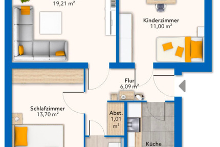 Voll möblierte WG-Zimmer in ruhiger Lage – Bremen-Osterholz 3 zimmer