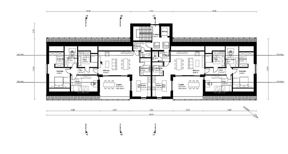 Etagenwohnung Bad Bentheim - 2 Zimmer, 60 m&sup2;, 765&euro; | Angebot:26561467