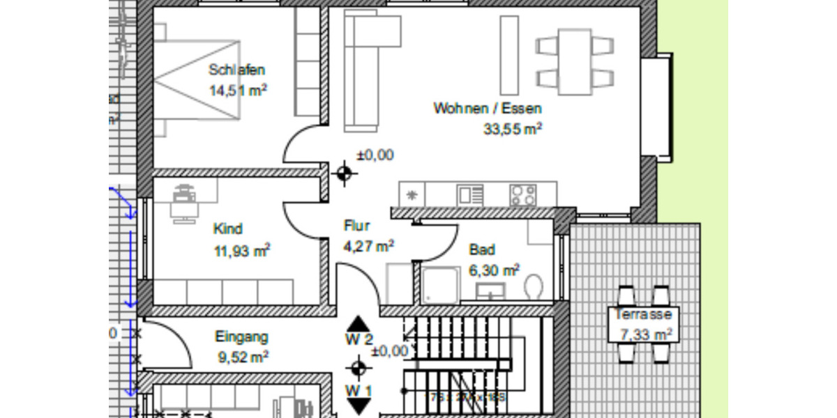 Erdgeschoßwohnung Wegscheid - 3 Zimmer, 77 m&sup2;, 775&euro; | Angebot:24605107