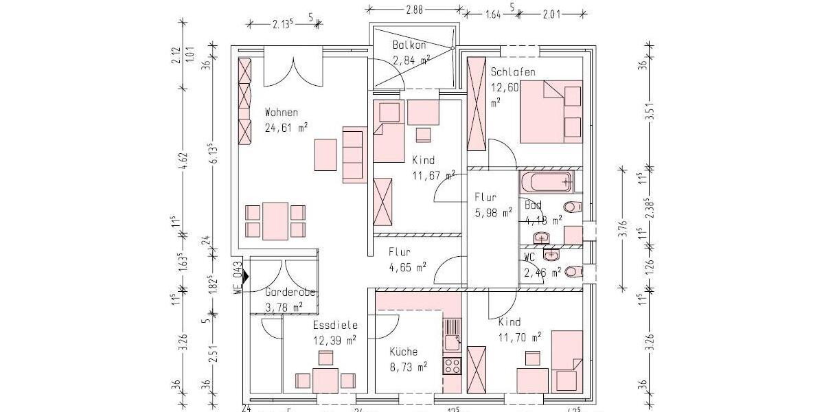 Etagenwohnung Uetersen - 4 Zimmer, 105 m&sup2;, 1.192&euro; | Angebot:25805774