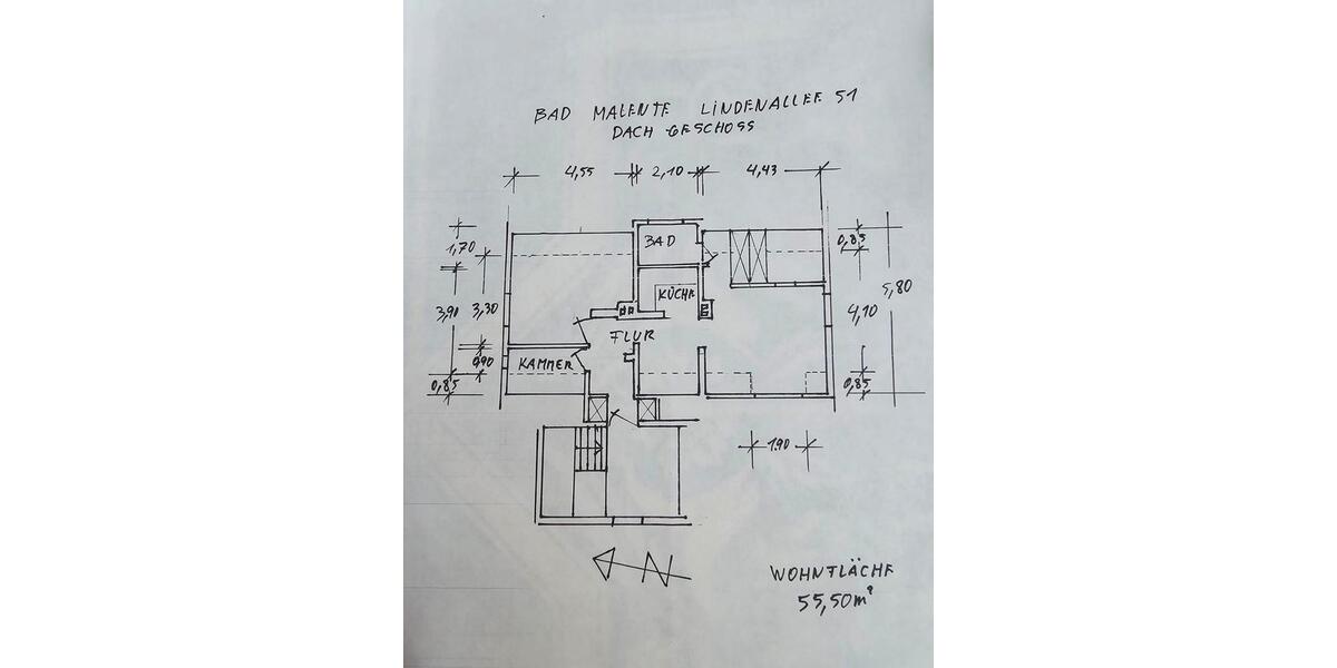 Dachgeschoßwohnung Malente - 2.5 Zimmer, 54 m&sup2;, 600&euro; | Angebot:25919240