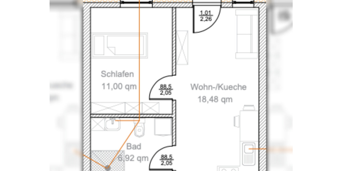 Erdgeschoßwohnung Diepenau - 2 Zimmer, 40 m&sup2;, 460&euro; | Angebot:25324618