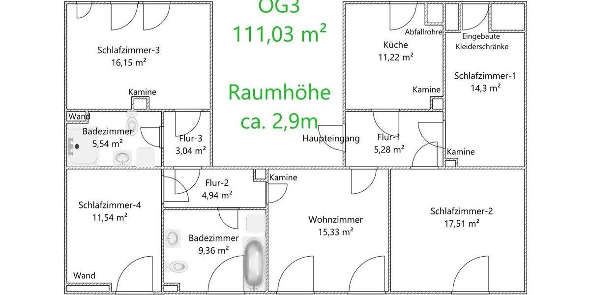 Dachgeschoßwohnung Freiberg - 5 Zimmer, 111 m&sup2;, 888&euro; | Angebot:26299936