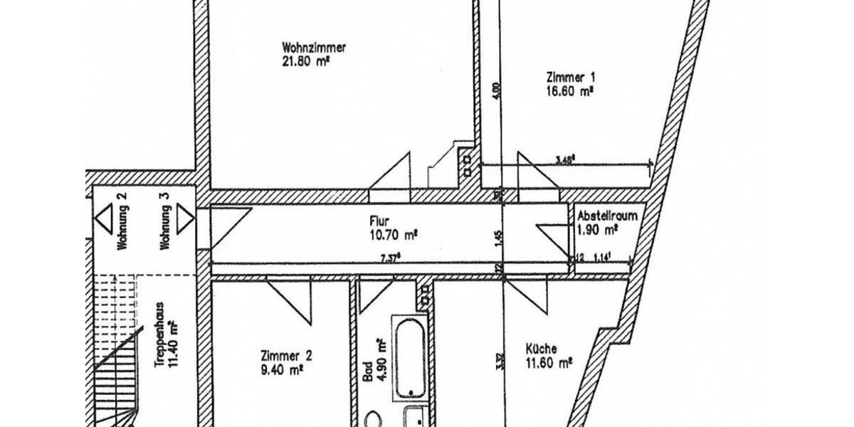 Etagenwohnung Sibbesse - 3 Zimmer, 77 m&sup2;, 550&euro; | Angebot:25369504
