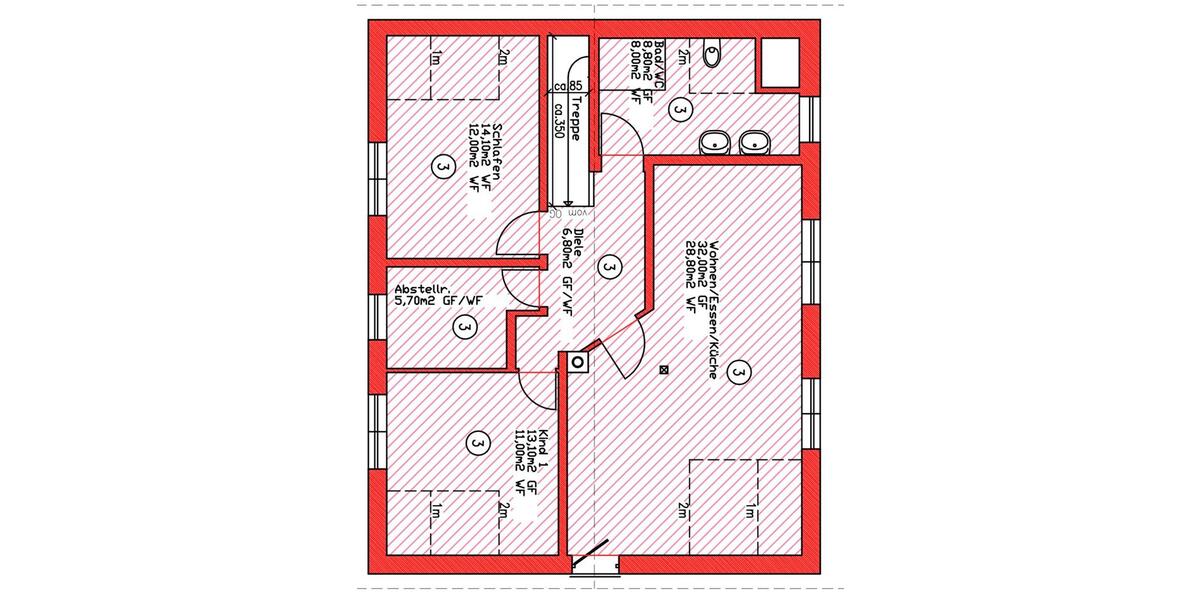 Dachgeschoßwohnung Memmingen - 3 Zimmer, 80 m&sup2;, 900&euro; | Angebot:24976730