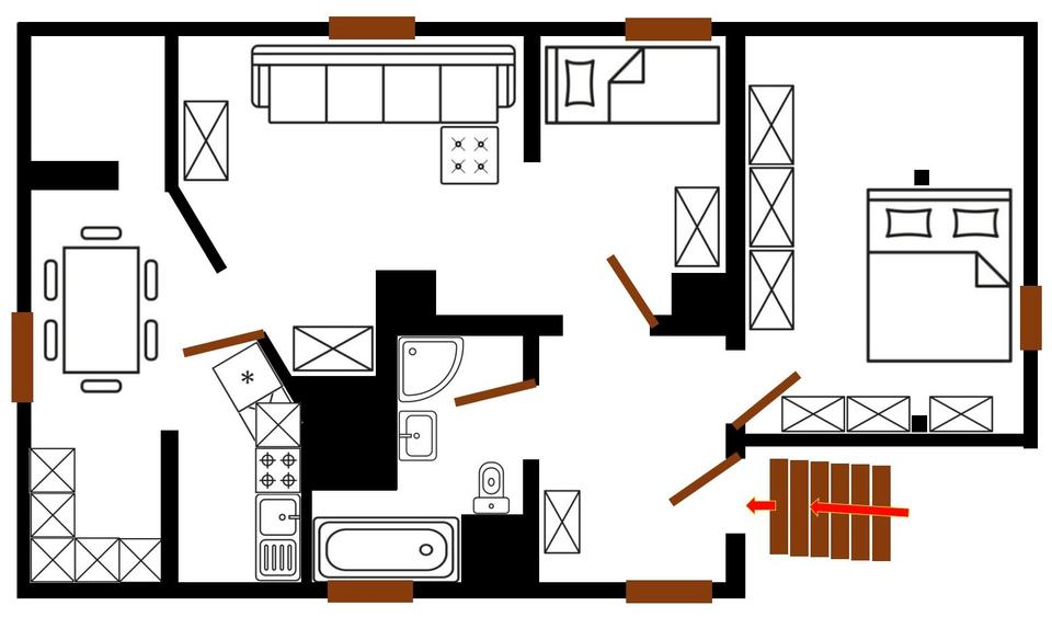 Dachgeschoßwohnung Regensburg Konradsiedlung - 2 Zimmer, 65 m&sup2;, 800&euro; | Angebot:26241920