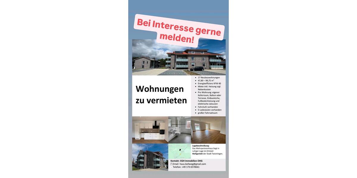 Dachgeschoßwohnung Twistringen - 4 Zimmer, 100 m&sup2;, 1.250&euro; | Angebot:25981008