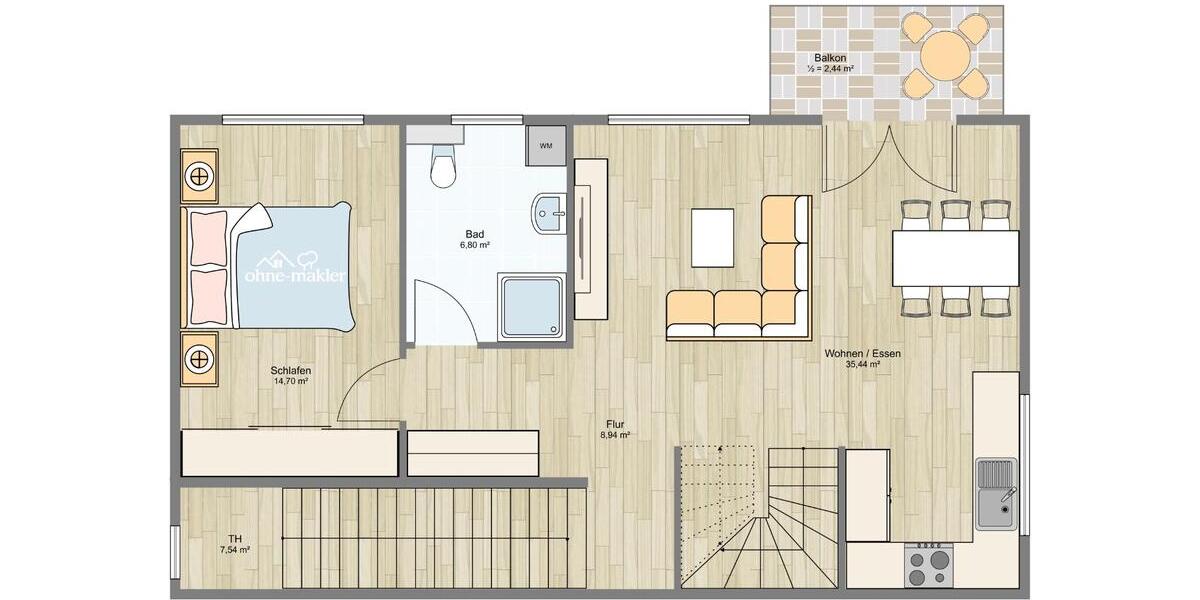 Maisonettenwohnung Spenge - 4 Zimmer, 114 m&sup2;, 1.425&euro; | Angebot:26063507
