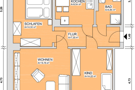 Wohnung Werdau - 3 Zimmer, 71 m&sup2;, 392&euro; | Angebot:25963483