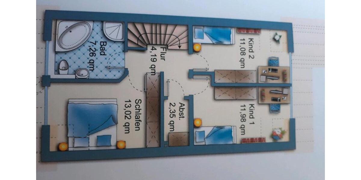 Reihenhaus zur Miete, 5 Zimmer, 2 Bäder, Dachgalerie 5 zimmer