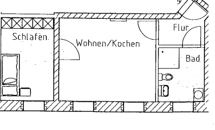 Etagenwohnung Halle (Saale) Innenstadt - 2 Zimmer, 38 m&sup2;, 330&euro; | Angebot:26704366