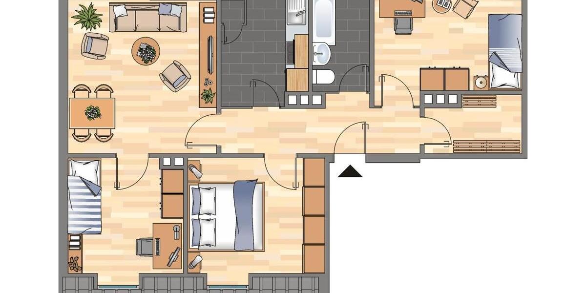 Dachgeschoßwohnung Wilhelmshaven Aldenburg - 4 Zimmer, 62 m&sup2;, 419&euro; | Angebot:25489040
