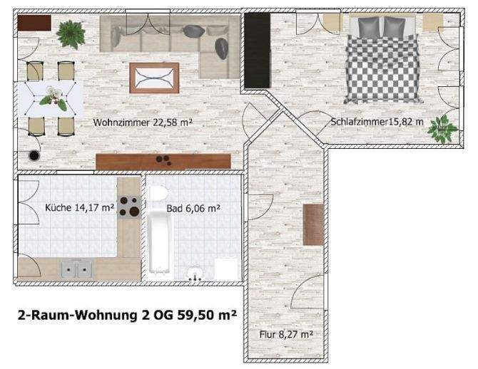 Etagenwohnung Döbeln Sörmitz - 2 Zimmer, 62 m&sup2;, 330&euro; | Angebot:26172469