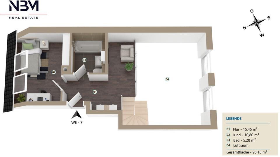 Maisonettenwohnung Oranienburg - 3 Zimmer, 92 m&sup2;, 1.600&euro; | Angebot:25541079