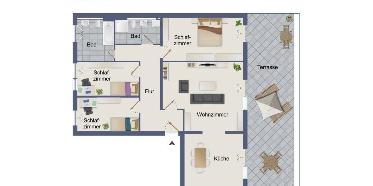 Etagenwohnung Rödermark Ober-Roden - 4 Zimmer, 128 m&sup2;, 1.525&euro; | Angebot:26798329