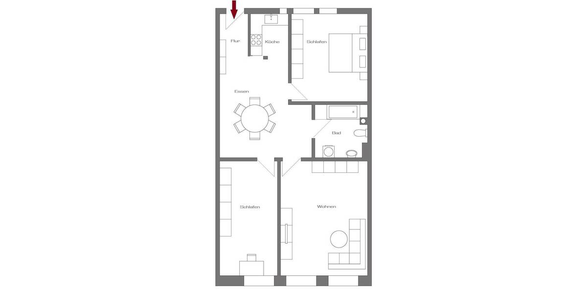 Etagenwohnung Nürnberg Lorenz - 3 Zimmer, 74 m&sup2;, 930&euro; | Angebot:26585485
