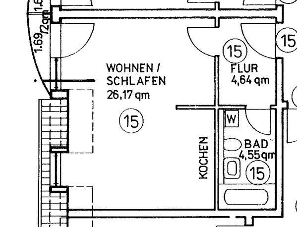 Dachgeschoßwohnung Döbeln - 1 Zimmer, 36 m&sup2;, 230&euro; | Angebot:27628073