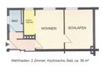 Etagenwohnung Kassel Wehlheiden - 2 Zimmer, 41 m&sup2;, 440&euro; | Angebot:26107448