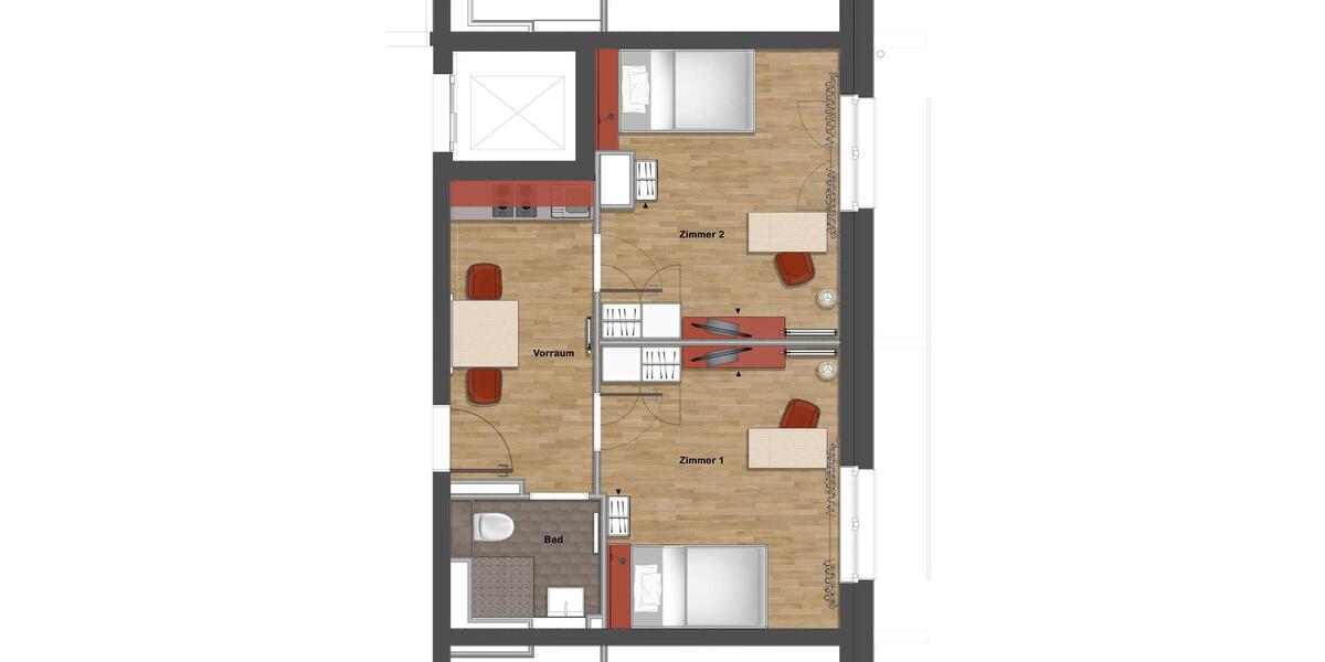 Etagenwohnung Aachen Aachen-Mitte - 3 Zimmer, 24 m&sup2;, 254&euro; | Angebot:25956774