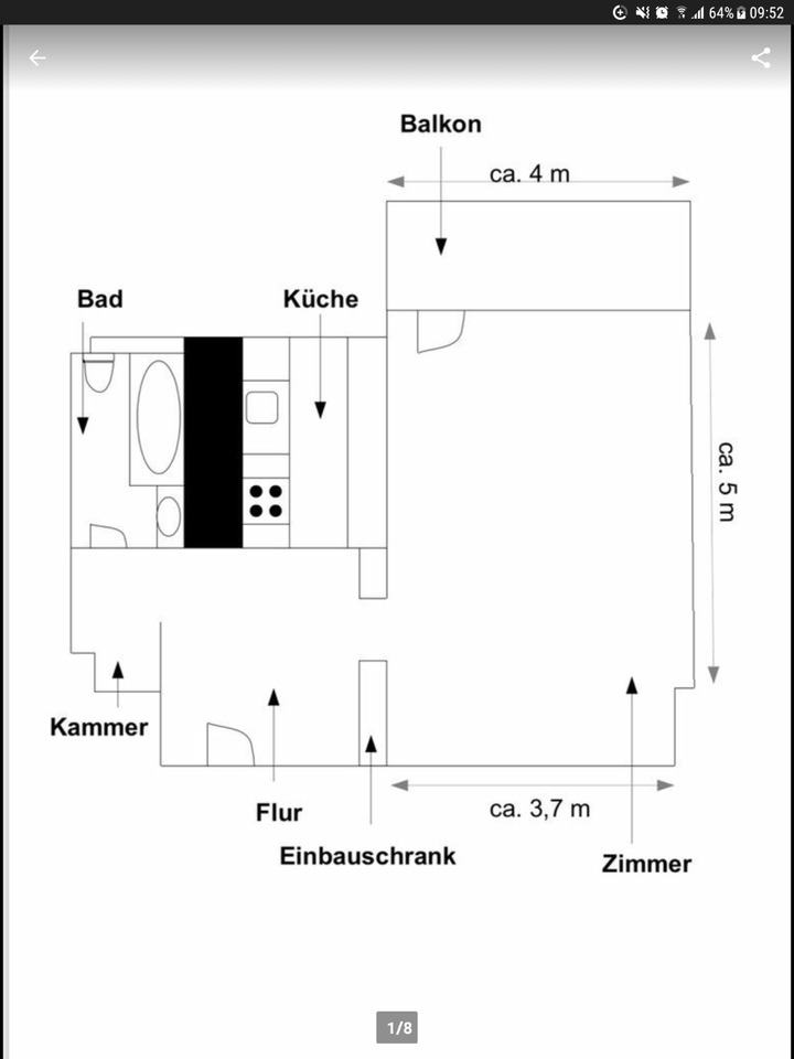 1-Zimmer-Wohnung mit Balkon in Berlin-Spandau – ab 01.09.2025